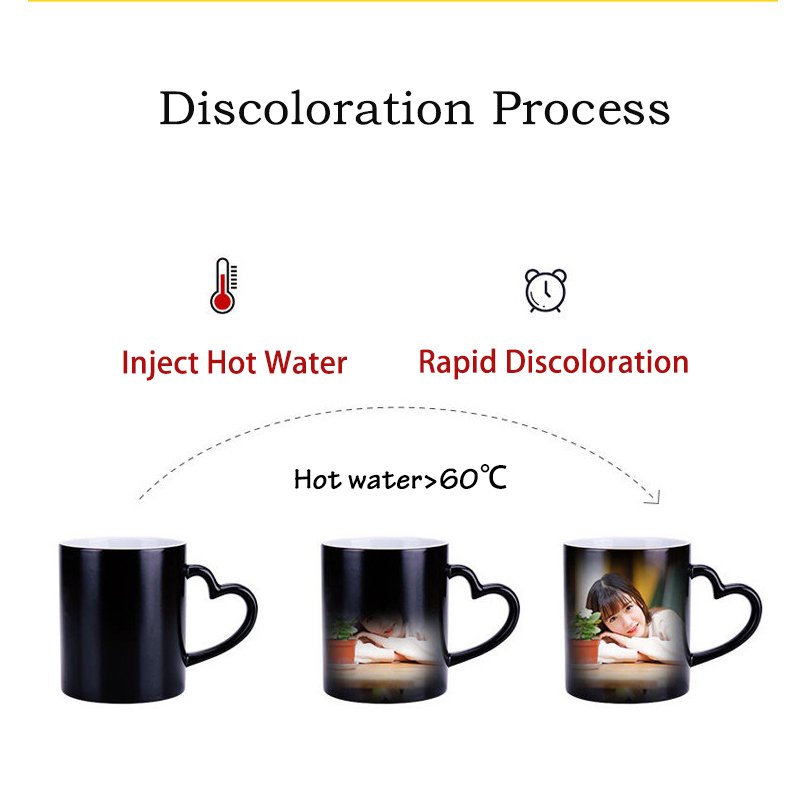 Custom logo ceramic hot water sublimation heat sensitive color changing magic mug coffee cup Drinkware porcelain mugs