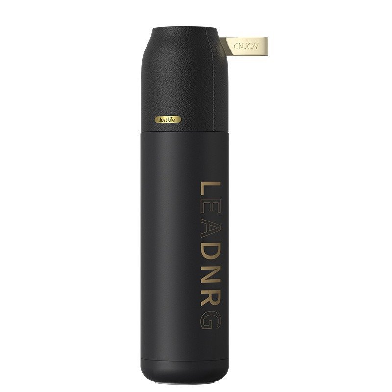 Office Business Gift Stainless Steel Cup Women Men Sports Simple Vacuum Flask Water Bottle With Leather Lid