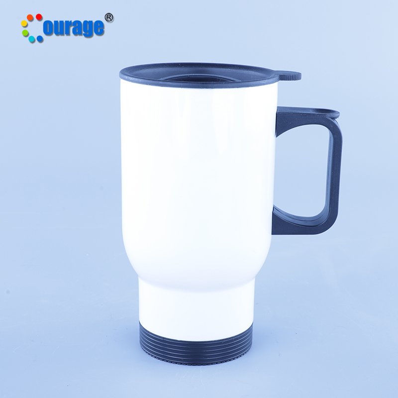 450ml With handle sublimation coated stainless steel tumbler travel mug cups