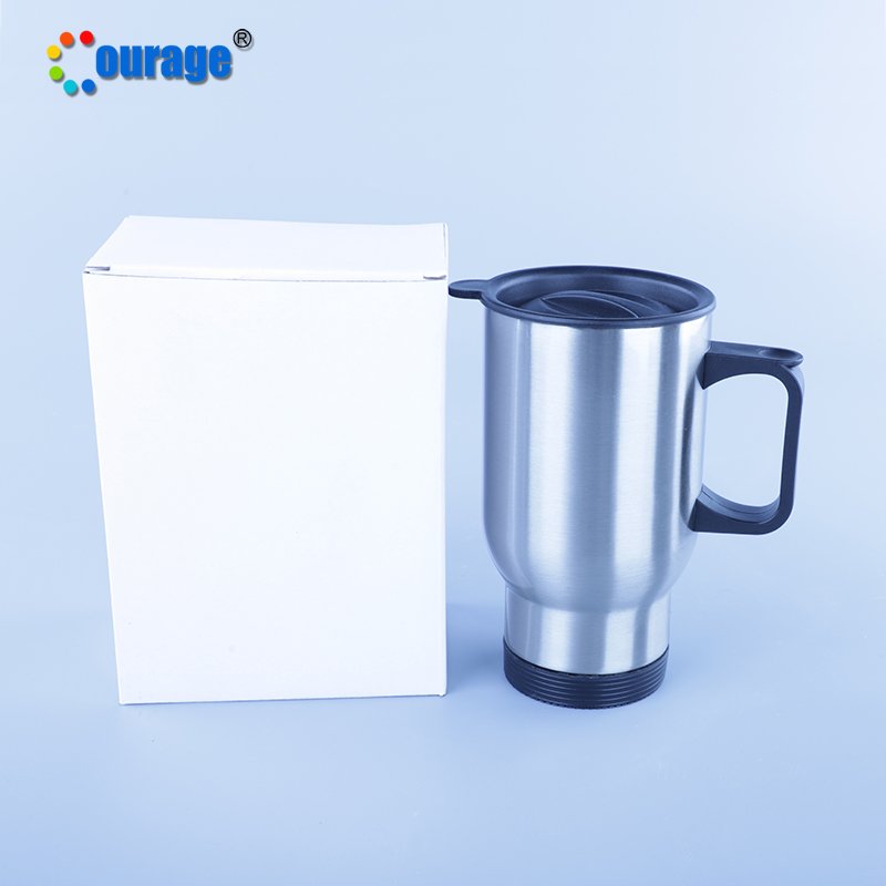 450ml With handle sublimation coated stainless steel tumbler travel mug cups