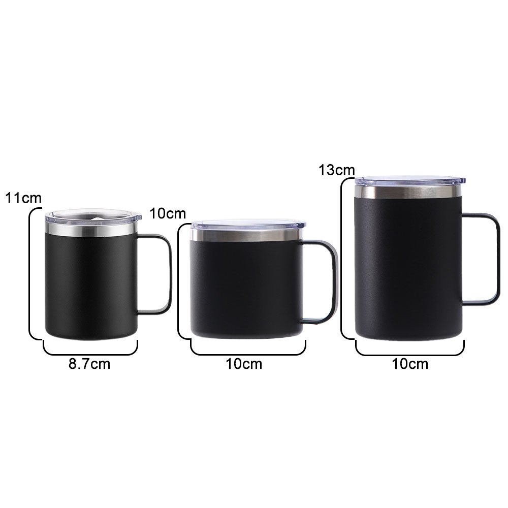 Custom 12oz 14oz 16oz Double Wall Vacuum Stainless Steel Travel Tumbler Cup Camping Tumbler insulated coffee mug with Handle