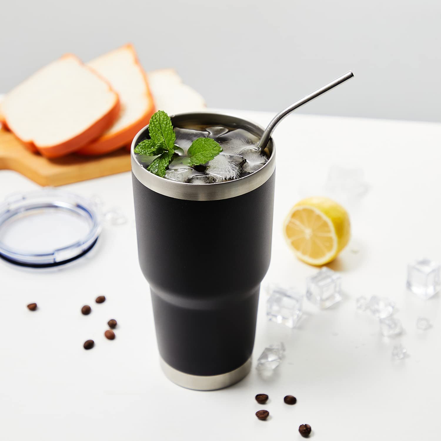 travel car mug 20oz 30oz Classic Double Wall ice flow flip straw tumbler Insulated cup water bottle with handle lid 20 oz
