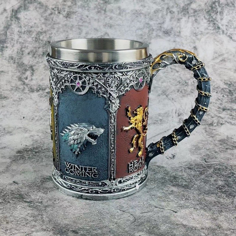 101-200ml personalized creative hot selling mug 3D three-dimensional relief five sided stainless steel beer mug