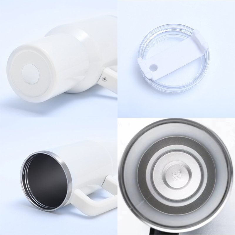 Wholesale Bulk Cup 40oz Outdoor Travel Coffee Mug Custom Logo Printed Powder Coated White 20oz Stainless Steel Tumbler