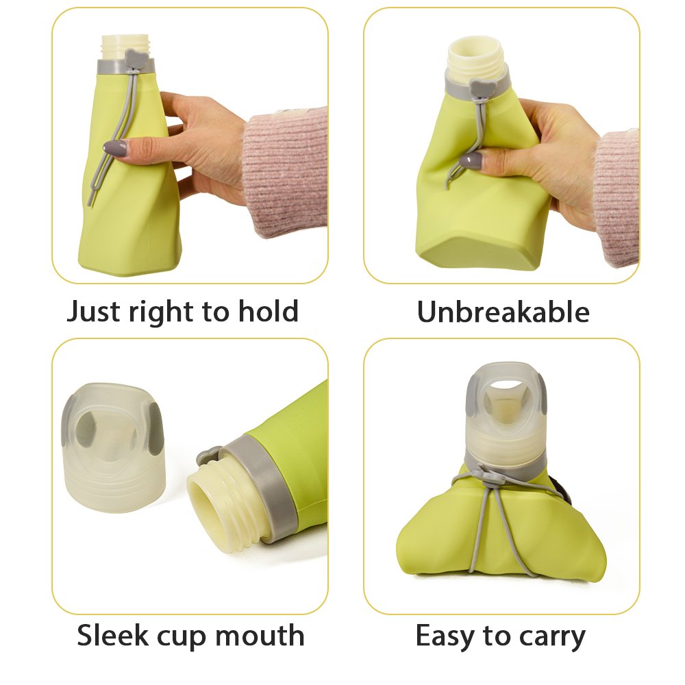 Collapsible Water Bottle Foldable Silicone Sports Drink Water Bottle