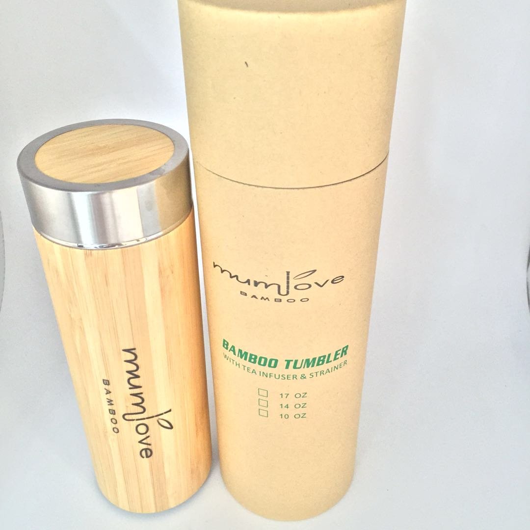 JOYE Bamboo tea tumbler stainless steel tea bottle vacuum flask with tea infuser