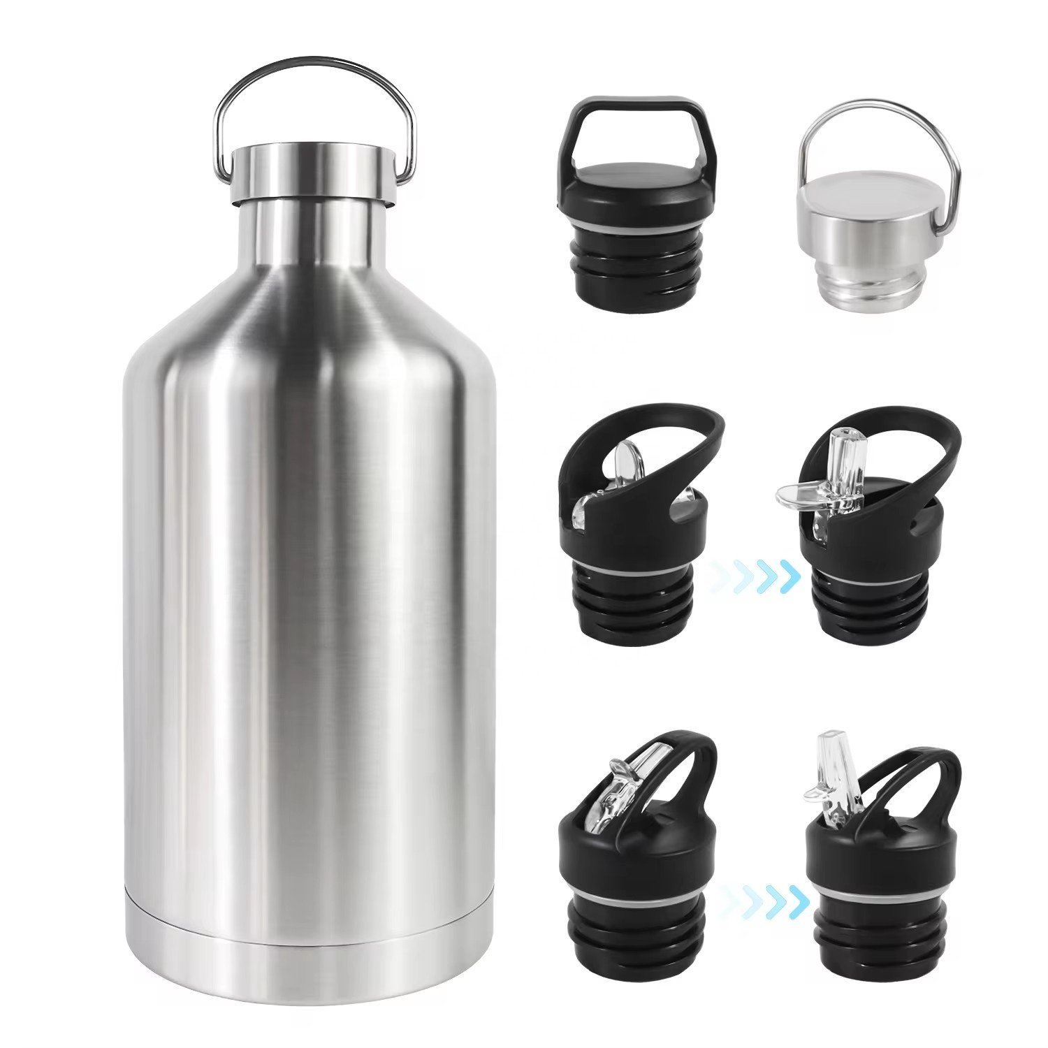 Wholesale Insulated Thermal 304 Stainless Steel Vacuum flasks Water flask Bottles With stainless steel cap lid