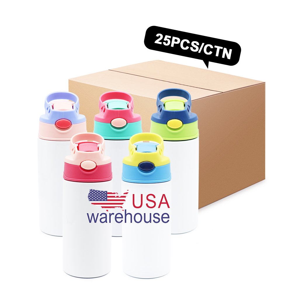 Factory price 360 Ml 12 Oz Double Insulated Stainless Steel Kids Flip Top sippy Tumbler sublimation blanks 12oz