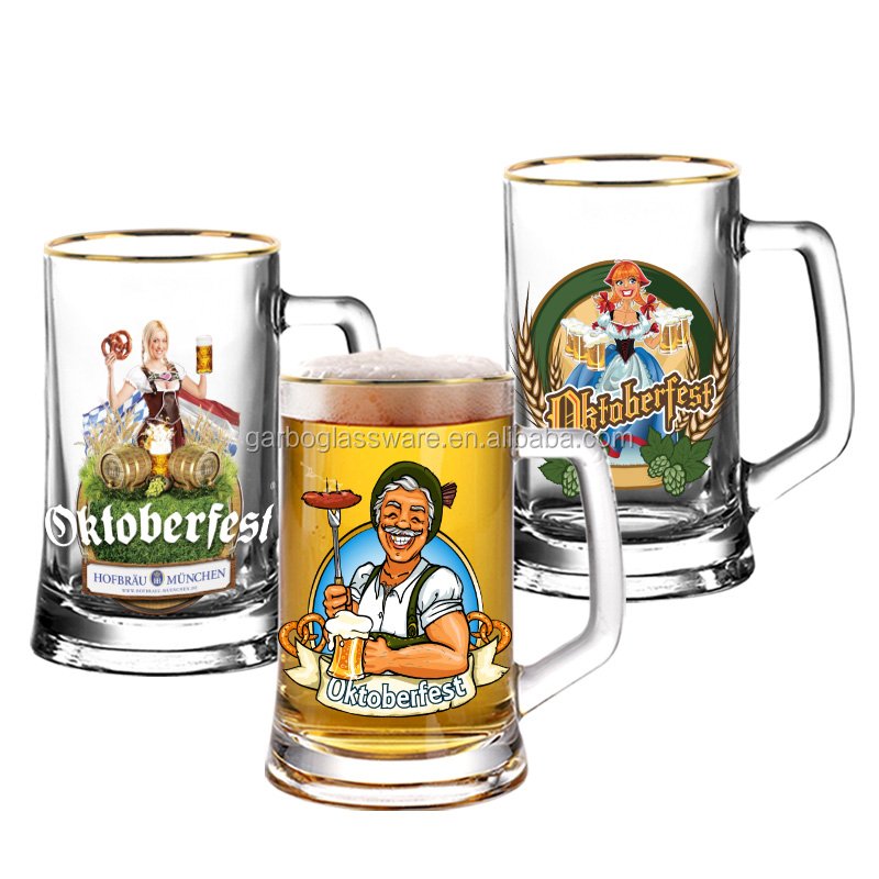 Wholesale promotional beer glass mug factory price and good quality 14oz drinking glass cup Beer Glass mug