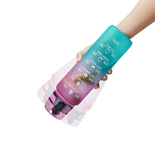 Gym Outdoor Sports Plastic Bottle OEM Logo Leak proof 1L Bottle Motivational Water Bottle With Time Marker