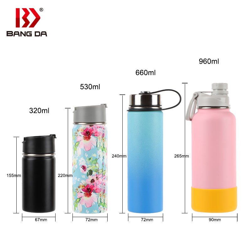 New design drink directly portable sport with custom logo branded OEM stainless steel branded water bottle