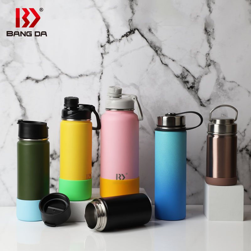 New design drink directly portable sport with custom logo branded OEM stainless steel branded water bottle