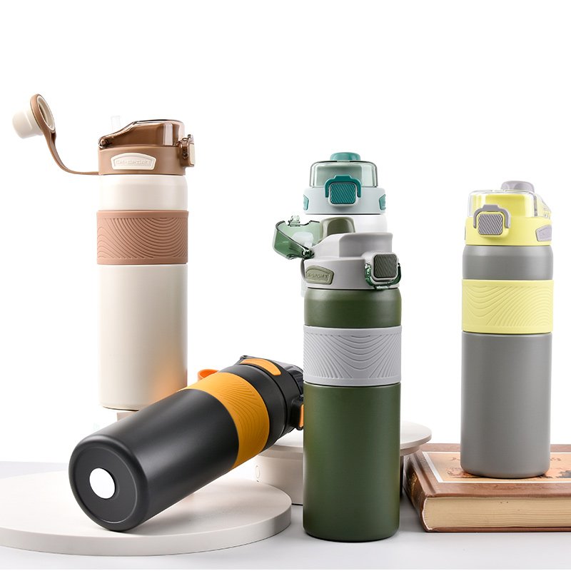 HYB OEM Heat Preservation Double Drinking Vacuum Flask Stainless Steel Wide Mouth Sports Water Bottle