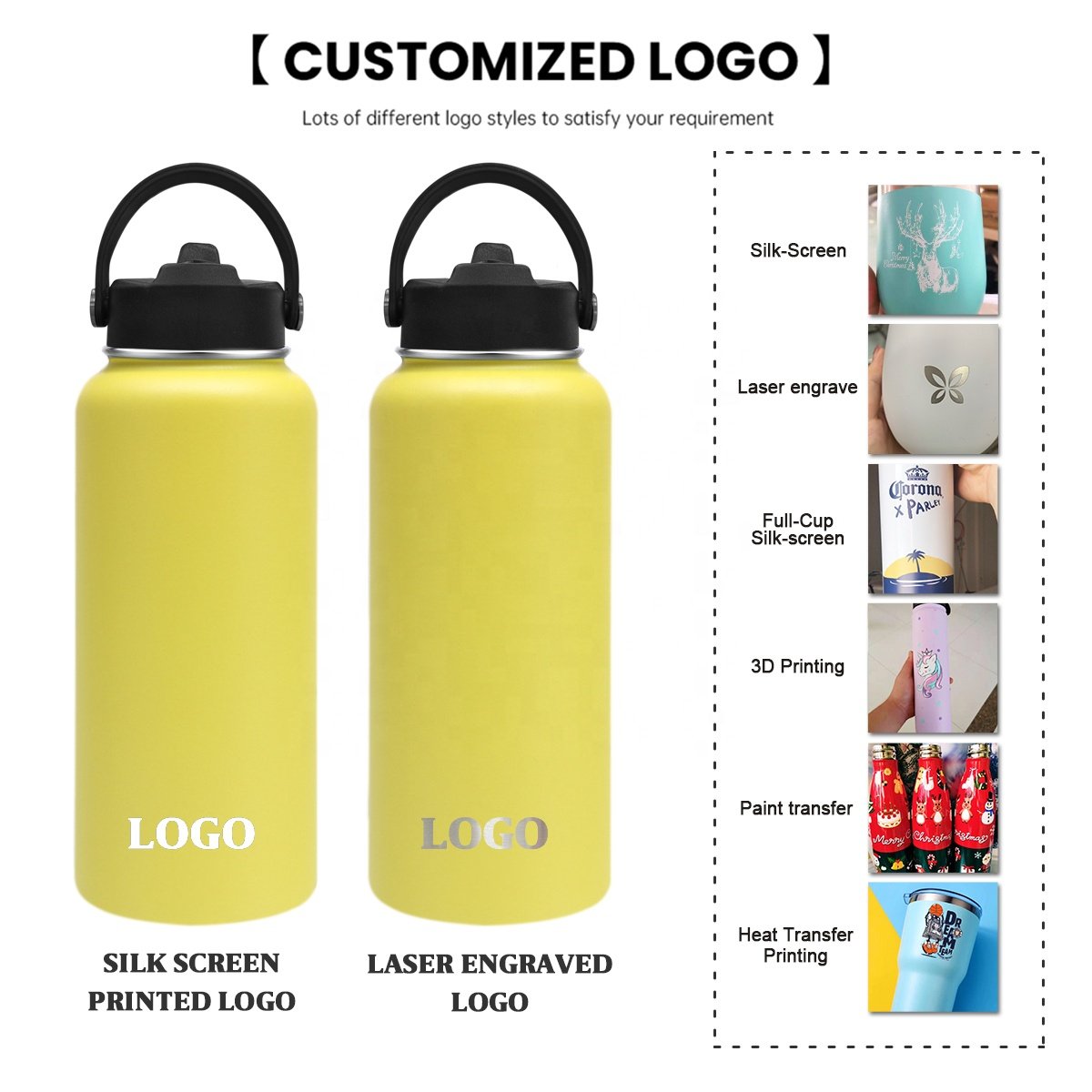High quality 2L water bottle insulated stainless steel Vacuum flask 18/8 stainless steel 64OZ wide standard mouth 32oz gym