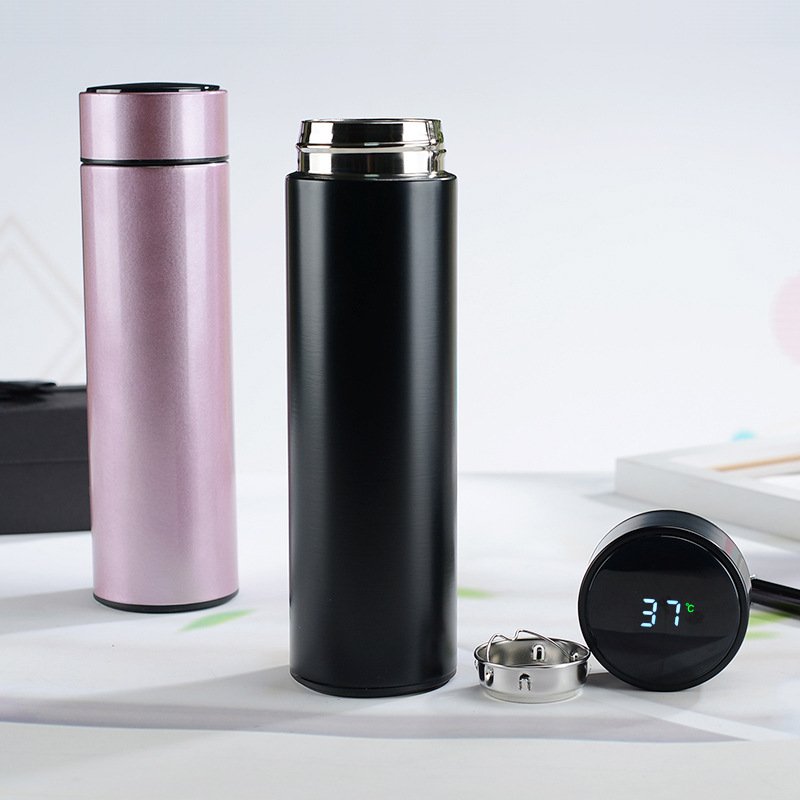 Wholesale Customized Logo Vacuum Insulation Double Wall Water Bottle Stainless Steel Thermos Bottle with Led Digital Display