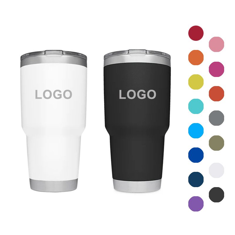 High quality vasos termicos tumbler cup lid and straw mug with engrave text yeticooler tambler navy blue 30 oz tumbler stainless