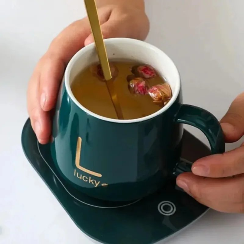 Constant Temperature Cup Creative Heating Coffee Mug Warmer Smart Vacuum Cup 55 Explosion Proof Heater Gift Set for Home Office