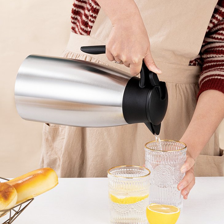 304 Stainless Steel 2-Liter Vacuum Flask Insulated Tea Coffee Kettle Handle Travel Kettle Jug Thermos Pot Parties