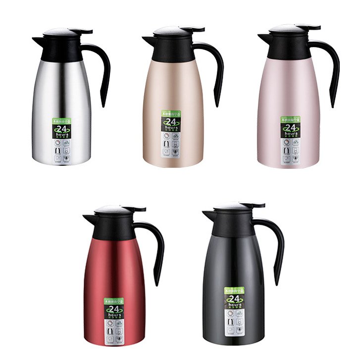304 Stainless Steel 2-Liter Vacuum Flask Insulated Tea Coffee Kettle Handle Travel Kettle Jug Thermos Pot Parties