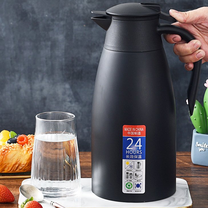 304 Stainless Steel 2-Liter Vacuum Flask Insulated Tea Coffee Kettle Handle Travel Kettle Jug Thermos Pot Parties