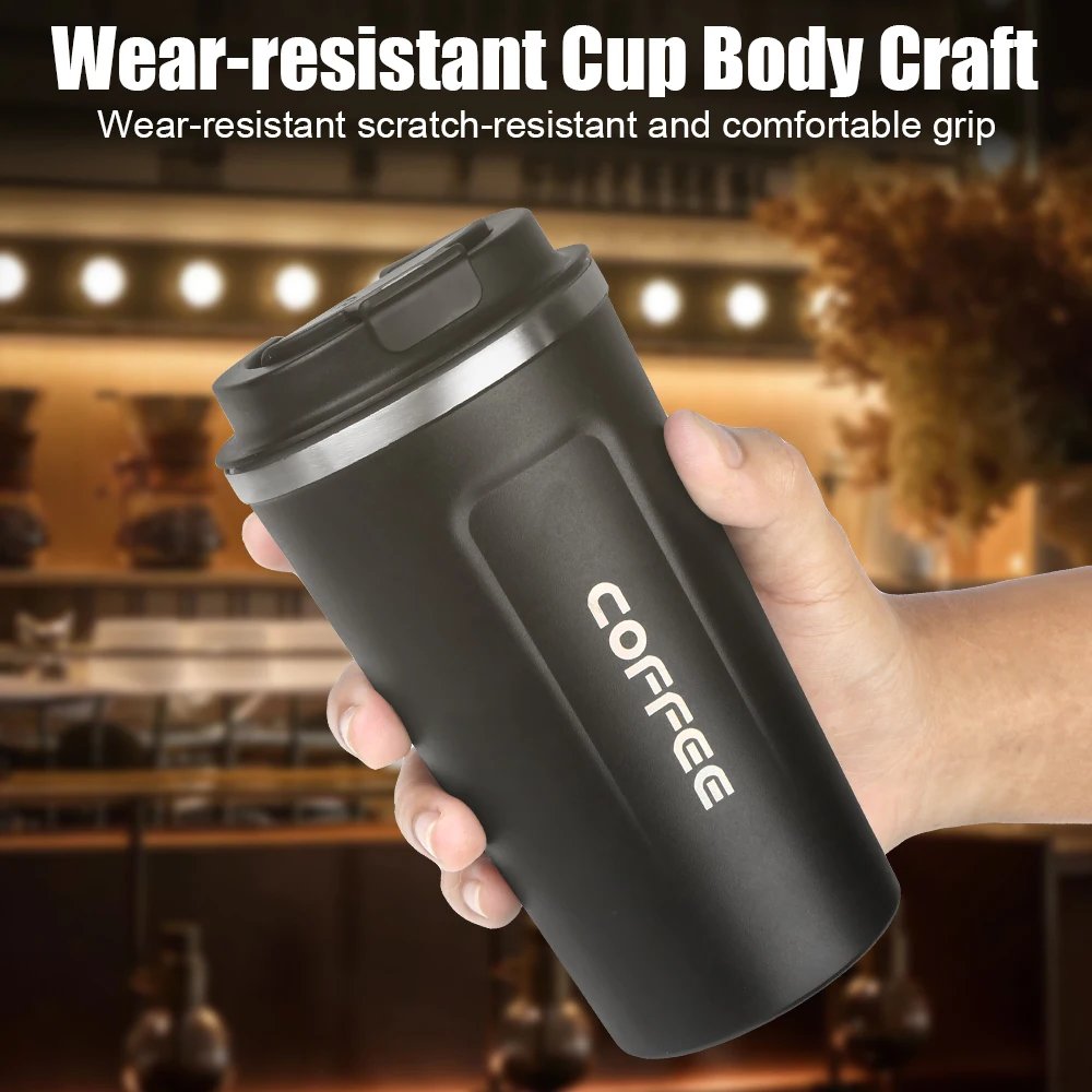Custom Logo 380/510ml Smart Coffee Cup Temperature Display Stainless Steel Double Wall Vacuum Flask Insulated Coffee Mug