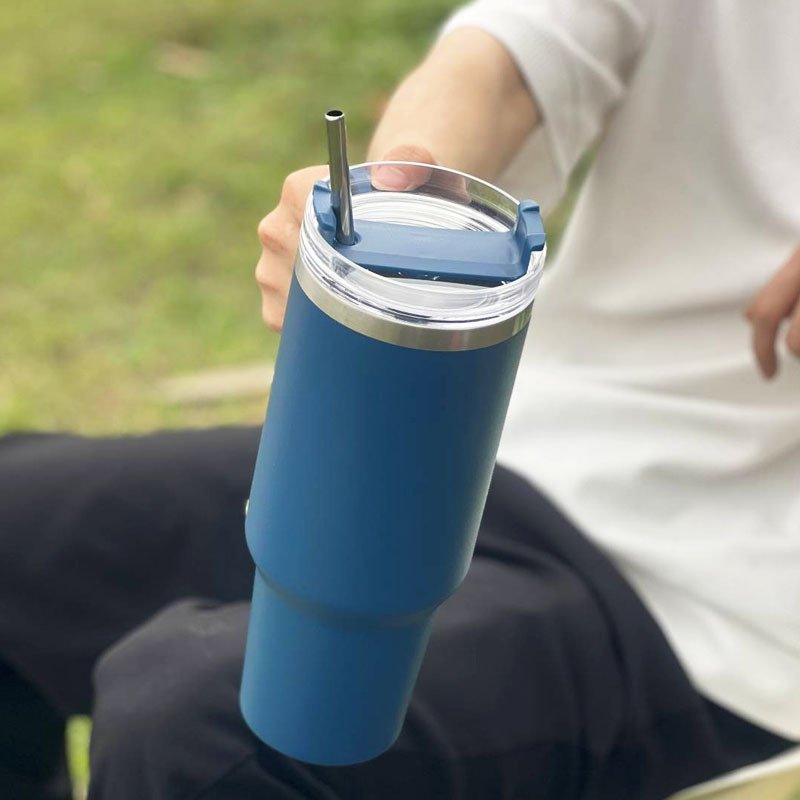 Hot Sale 40oz Custom Double Wall Stainless Steel Vacuum Tumbler With Straws Travel coffee Tumbler Coffee Cup With Lids