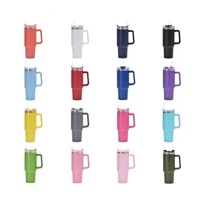 Hot Sale 40oz Custom Double Wall Stainless Steel Vacuum Tumbler With Straws Travel coffee Tumbler Coffee Cup With Lids