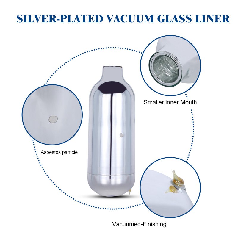 hot sale high quality insulated vacuum flask glass bottle refill glass water bottle liner