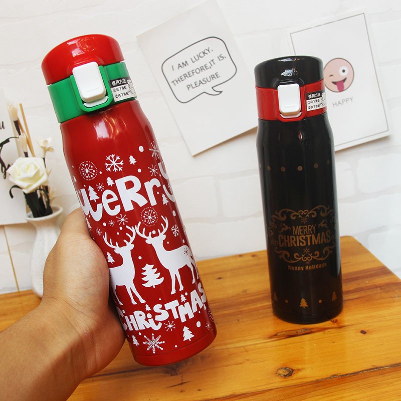 Large Capacity 480ml Stainless Steel Christmas Gift Drinking Water Bouncing Lip insulated Vacuum Flasks Thermoses Bottles Cup