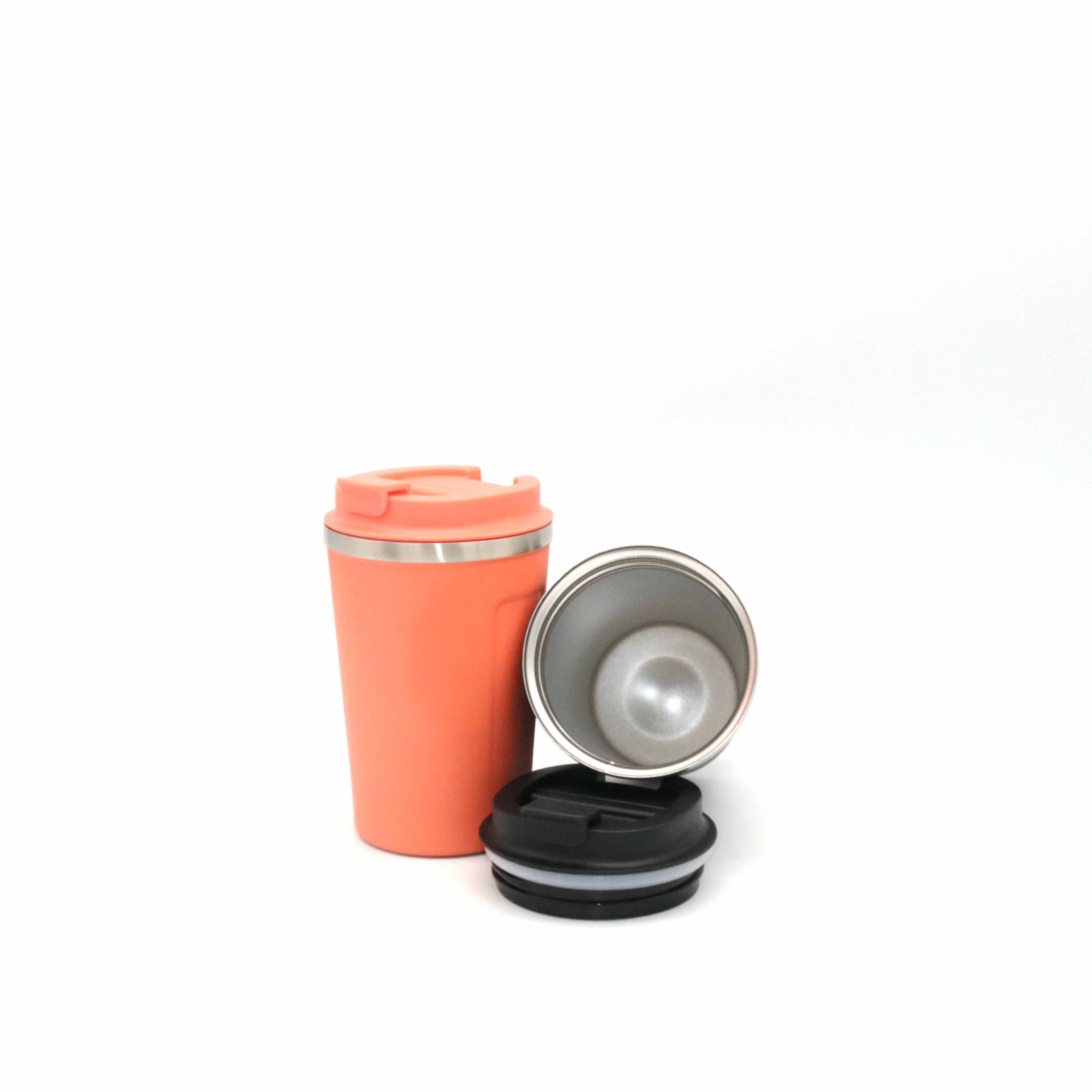 Hot selling custom color travel coffee mug double wall vacuum insulate tumbler car cup thermos with flip lid