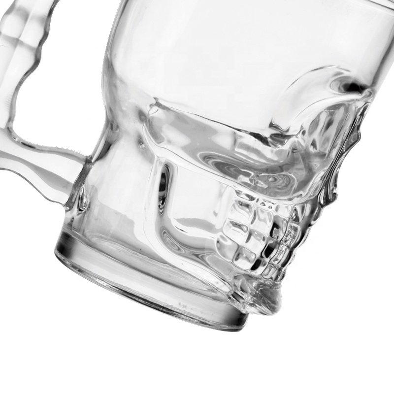 Creative Glass Mug Drinking Beer Mug Glassware Special Bar Ghost Face Shape Wine Cup Custom Spray Color