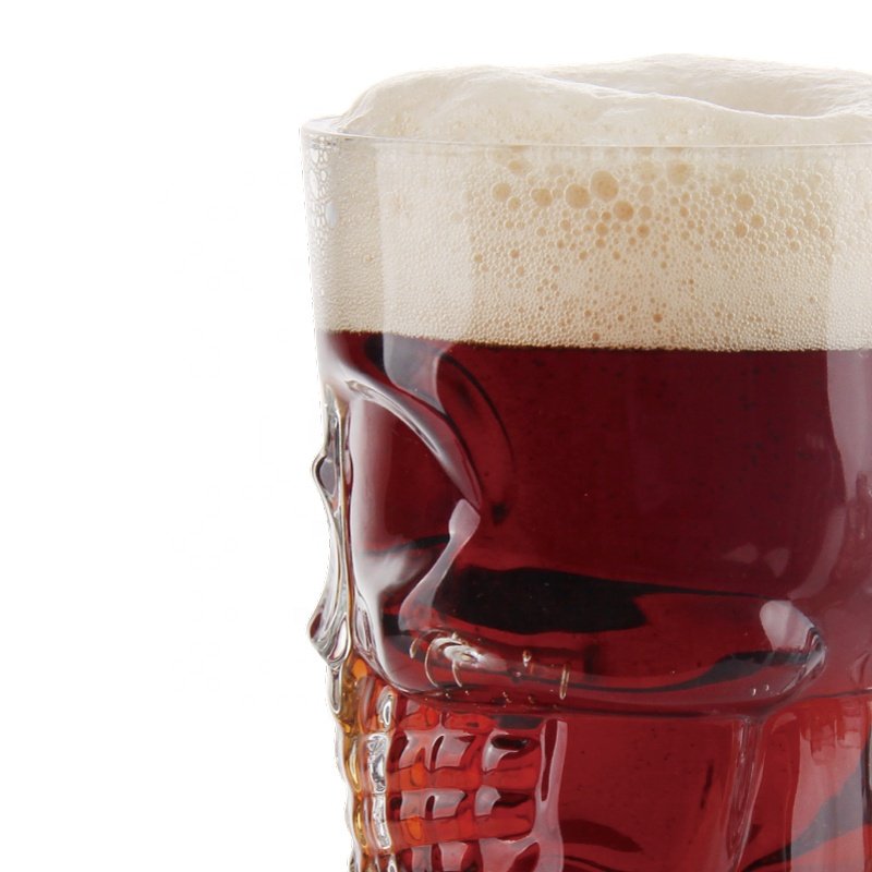 Creative Glass Mug Drinking Beer Mug Glassware Special Bar Ghost Face Shape Wine Cup Custom Spray Color