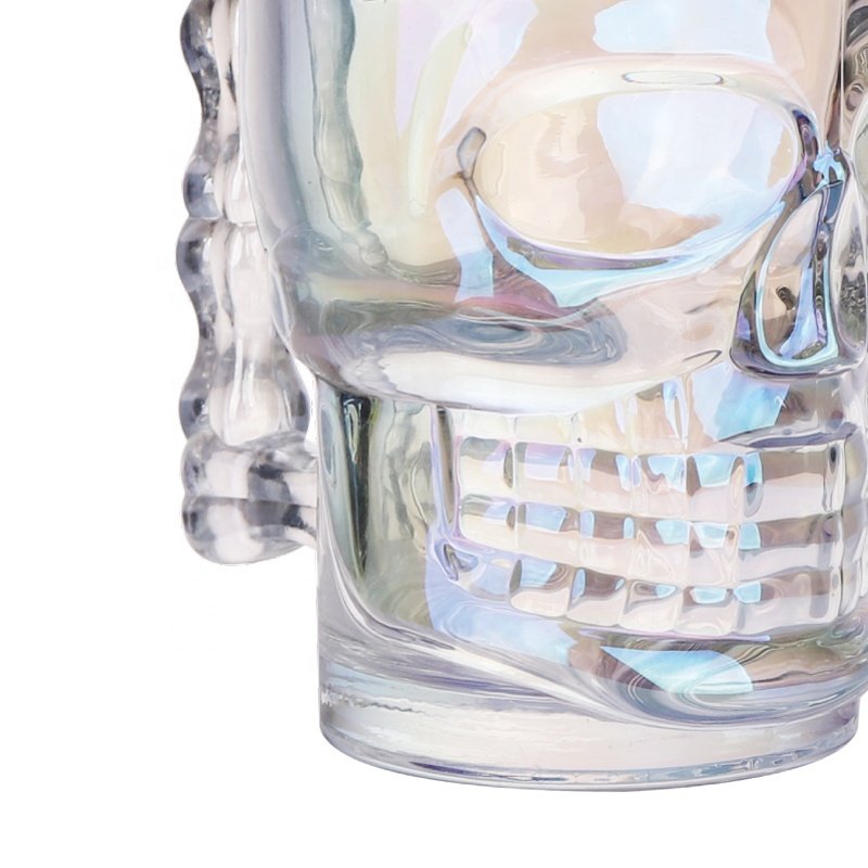 Creative Glass Mug Drinking Beer Mug Glassware Special Bar Ghost Face Shape Wine Cup Custom Spray Color