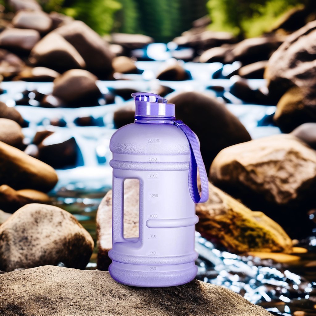 BPA-Free 2L Plastic Gym Jug Set Direct Drinking Sport Water Bottles 3 Stainless Straws Logo Bag Motivational Fitness Tumbler