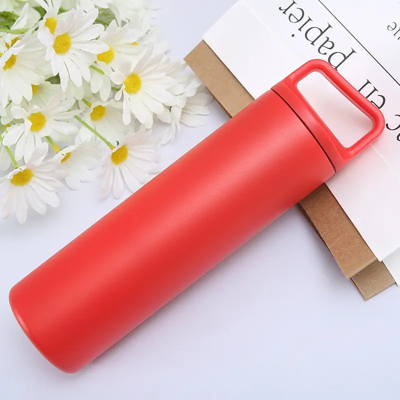 Outdoor Portable Sealed Wide-mouth Stainless Steel Vacuum Flask Water Cup With Handle Lid Thermos Mug