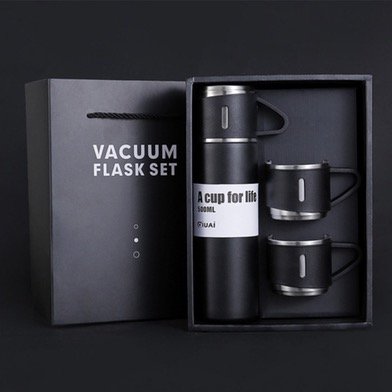 Business 500ml Travel Coffee Tumbler Stainless Steel Insulated Water Bottle Vacuum Flask Set for Business Gift