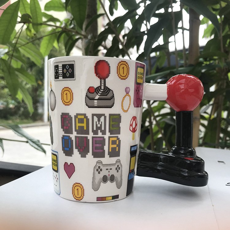 Game Controller Handle Wholesale Ceramic Mug Game Over Gaming Mug Cartoon Coffee Mug