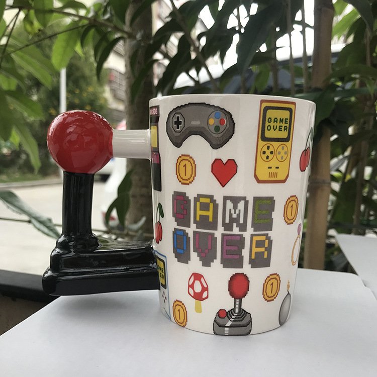 Game Controller Handle Wholesale Ceramic Mug Game Over Gaming Mug Cartoon Coffee Mug