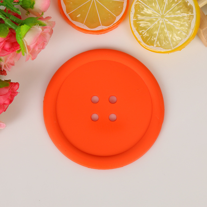 Soft Round Mug Coffee Tea Cup Coaster Mats Silicone PVC button Coasters for Drinks