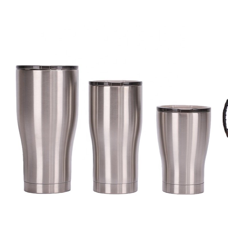 20oz 600ml stainless steel modern curve tumbler vacuum insulated double wall coffee cups bottles ceramic mug with sliding