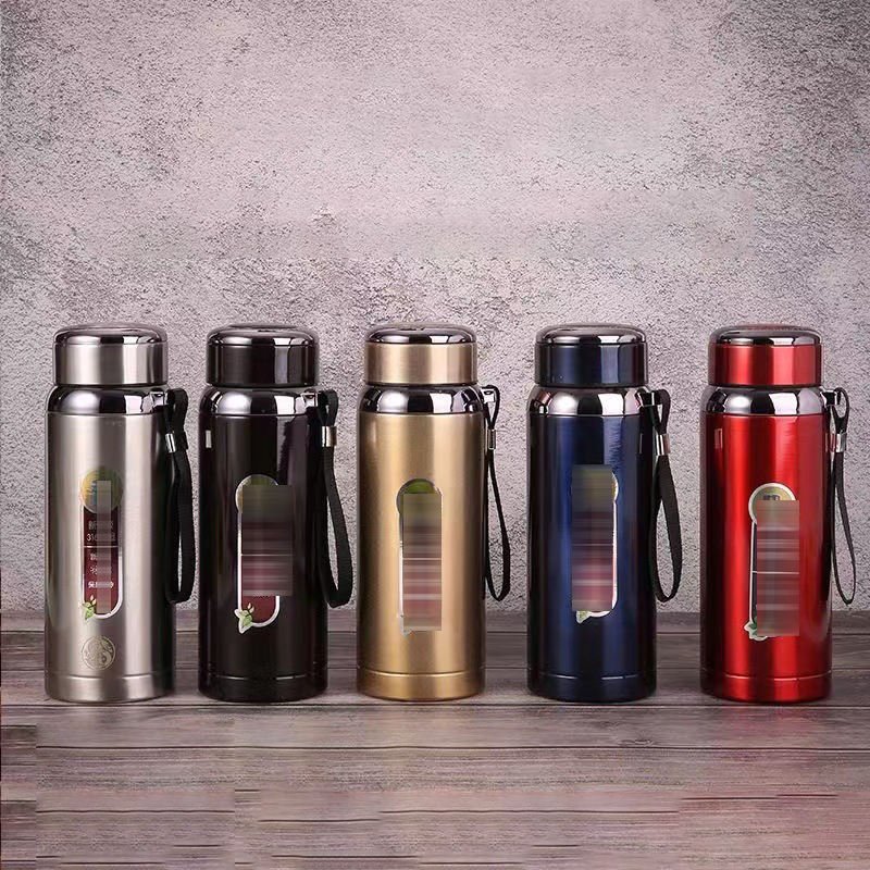 Custom Logo 1L Thermal Water Bottle Keep Cold and Hot Thermoses for Tea Vacuum Flasks Stainless Steel Thermo Bottles slush cup