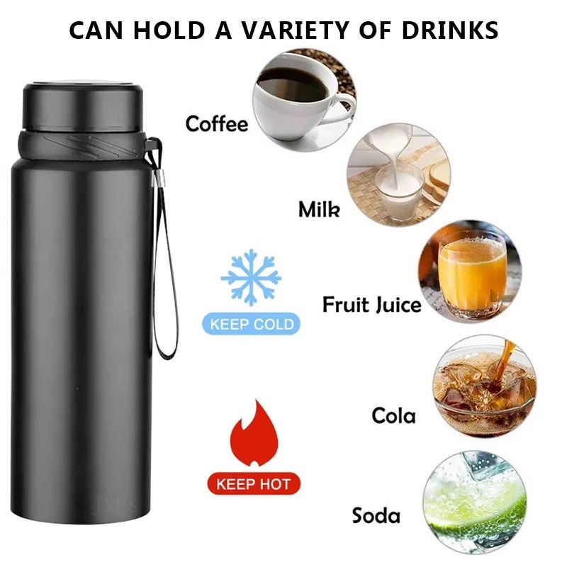 Custom Logo 1L Thermal Water Bottle Keep Cold and Hot Thermoses for Tea Vacuum Flasks Stainless Steel Thermo Bottles slush cup