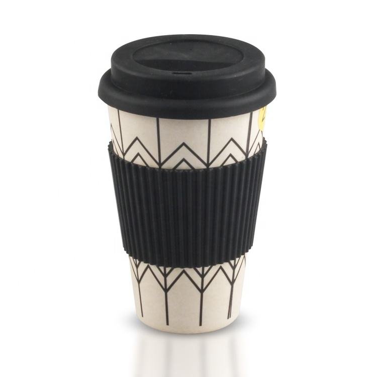 12 OZ Wheat Straw Biodegradable Plastic reusable Coffee Mugs for Hot & Cold Drinks