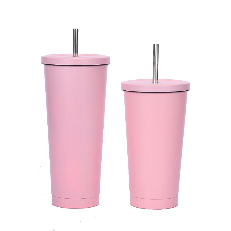 Wholesale 17oz double wall 304 stainless steel Vacuum Insulated Tumbler thermal cup coffee mug with straw