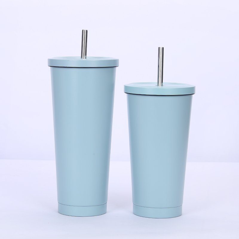 Wholesale 17oz double wall 304 stainless steel Vacuum Insulated Tumbler thermal cup coffee mug with straw