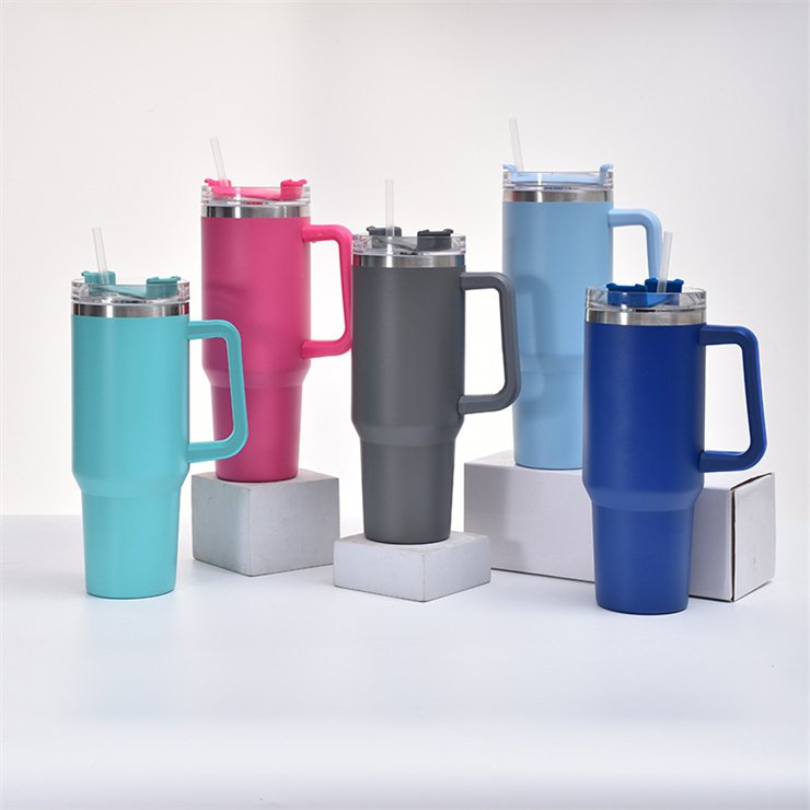 30oz Insulated Tumbler with Handle and Straw, 3 in 1 Sip-All-Way MagSlider Lid Double Walled Stainless Steel BPA Free Coffee Mug