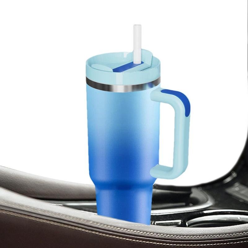 New Customized 40oz sublimation tumbler with handle Travel Tumbler Car Mug With Silicone Handle and Lid