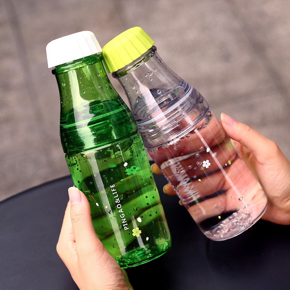 Plastic 2 in 1 water Cup 500ML Dual Two Compartment Portable Fancy Plastic Water Bottles