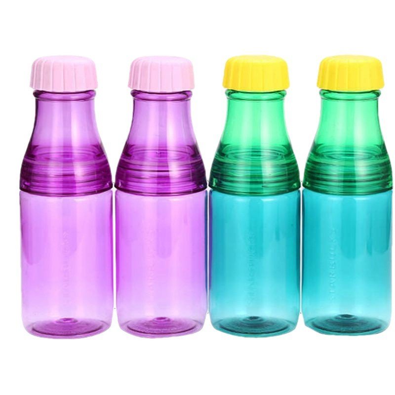 Plastic 2 in 1 water Cup 500ML Dual Two Compartment Portable Fancy Plastic Water Bottles