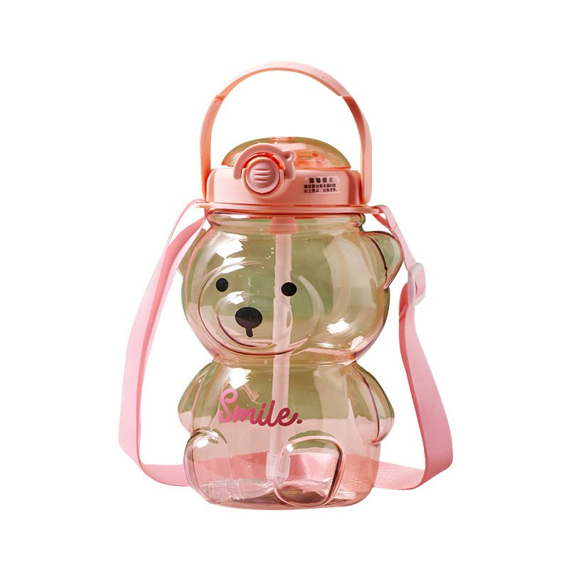 Cute Bear Kids Water Sippy Cup Creative Cartoon Baby Feeding Cups with Straws Leakproof Water Bottles Outdoor Portable Children'